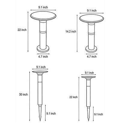 Black Brass Path Lights Solar Round Top Disc and Bubble Design Light