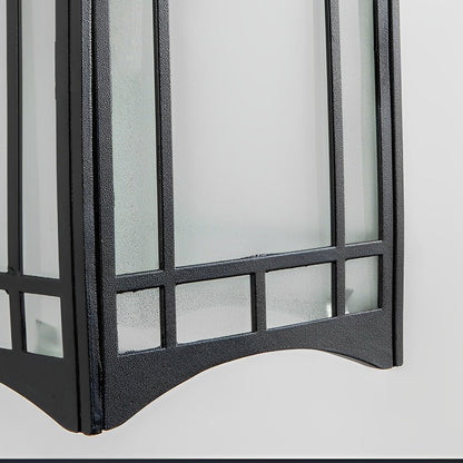 Lantern wall sconce retro LED die-cast aluminum glass lamp