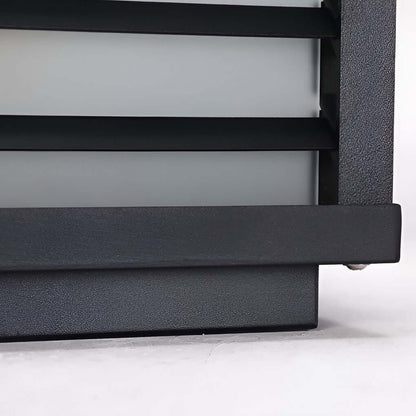 Black Gate Pillar Lights Modern Square Grid LED Light