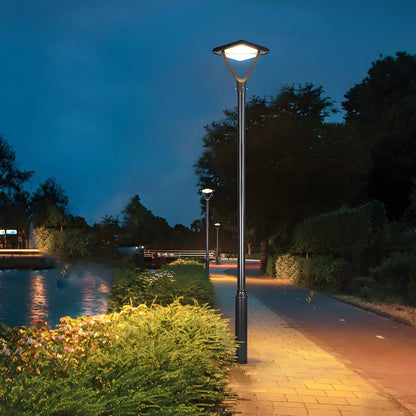 Garden Street Light Modern Black LED Solar Pole Light