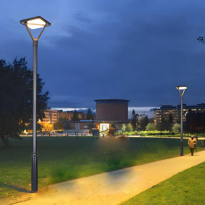 Garden Street Light Modern Black LED Solar Pole Light