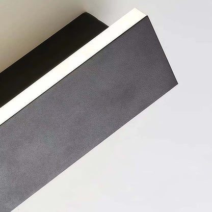 Black Linear Wall Sconce Waterproof Metal Modern LED Outdoor Light