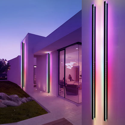 Black Long LED RGB Linear Light Outdoor Waterproof Wall Lighting