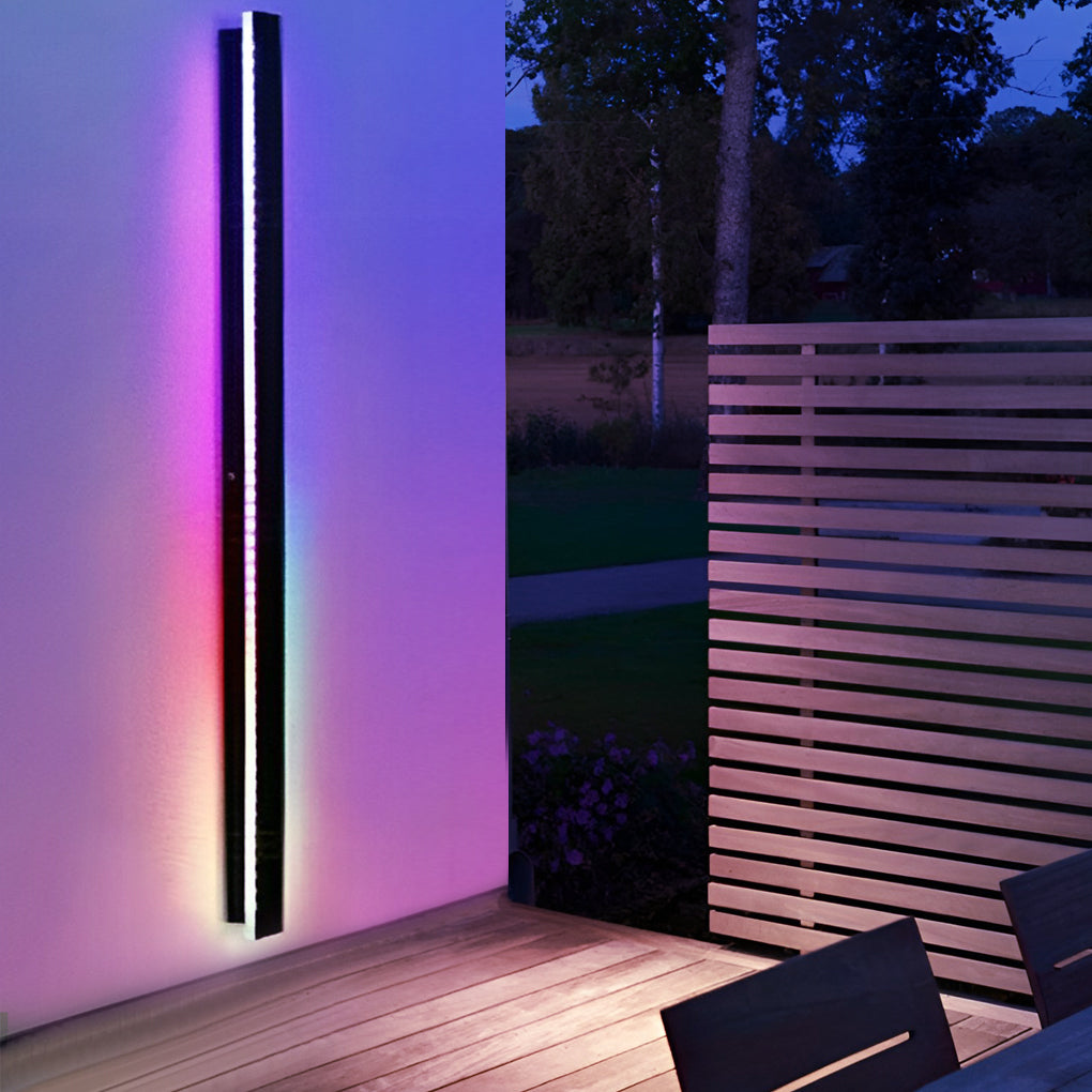 Black Long LED RGB Linear Light Outdoor Waterproof Wall Lighting