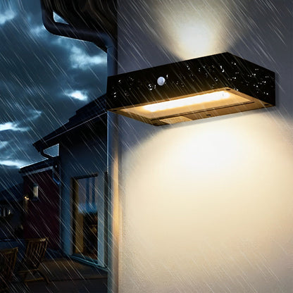 Black Motion Sensor Outdoor Wall Light Waterproof LED Solar Light