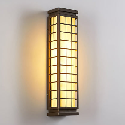 Black Outdoor Sconce Light Classic Rectangle T5 Waterproof Light
