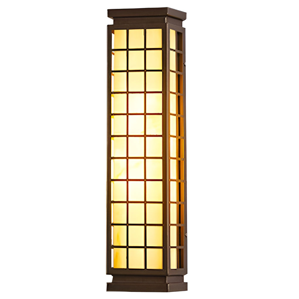 Black Outdoor Sconce Light Classic Rectangle T5 Waterproof Light