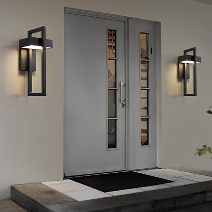 Black Outdoor Wall Sconce Modern Rectangular LED Light