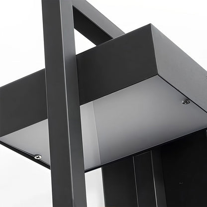 Black Outdoor Wall Sconce Modern Rectangular LED Light