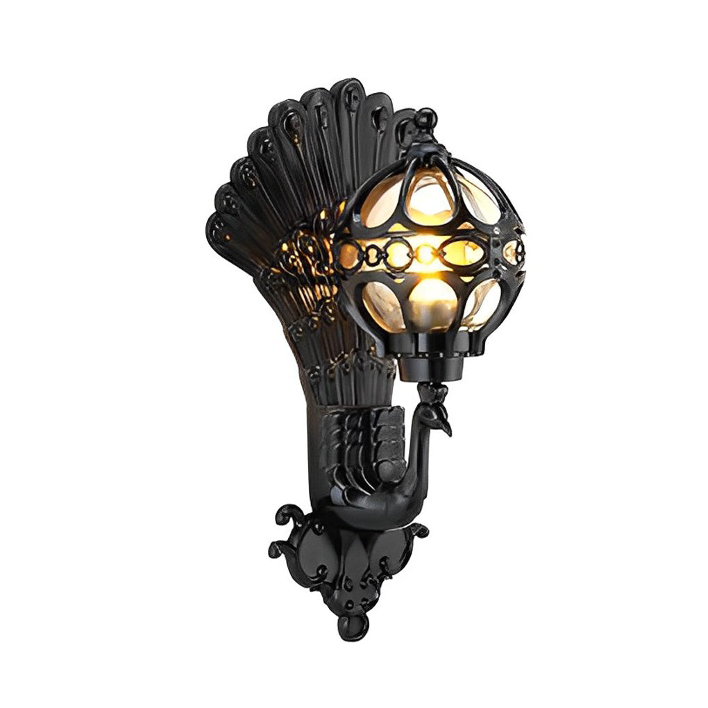 Peacock Wall Light Waterproof Retro European – Die-Cast Aluminum Outdoor Sconce for Garden & Entryway