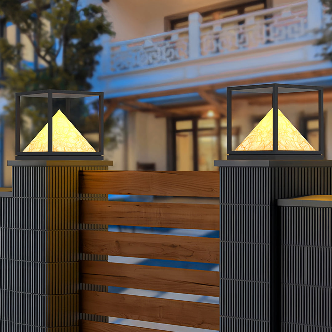 Light Pillar Design Outdoor Artificial Marble Courtyard Lamp