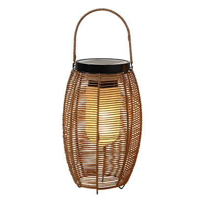 Outdoor Rattan Lanterns Portable LED Waterproof Solar Light