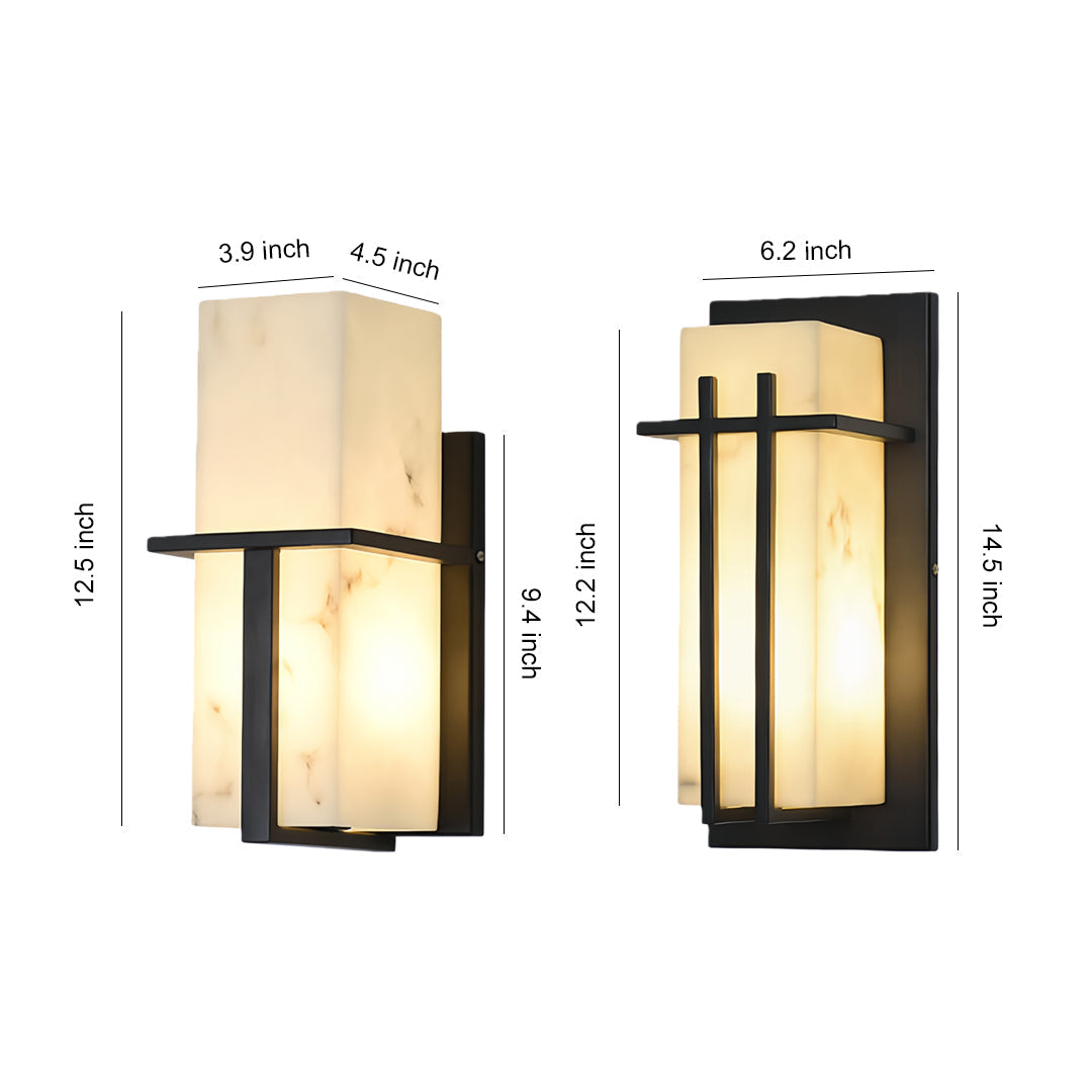 Black Wall Lights Outdoor Waterproof Fake Marble Lamp