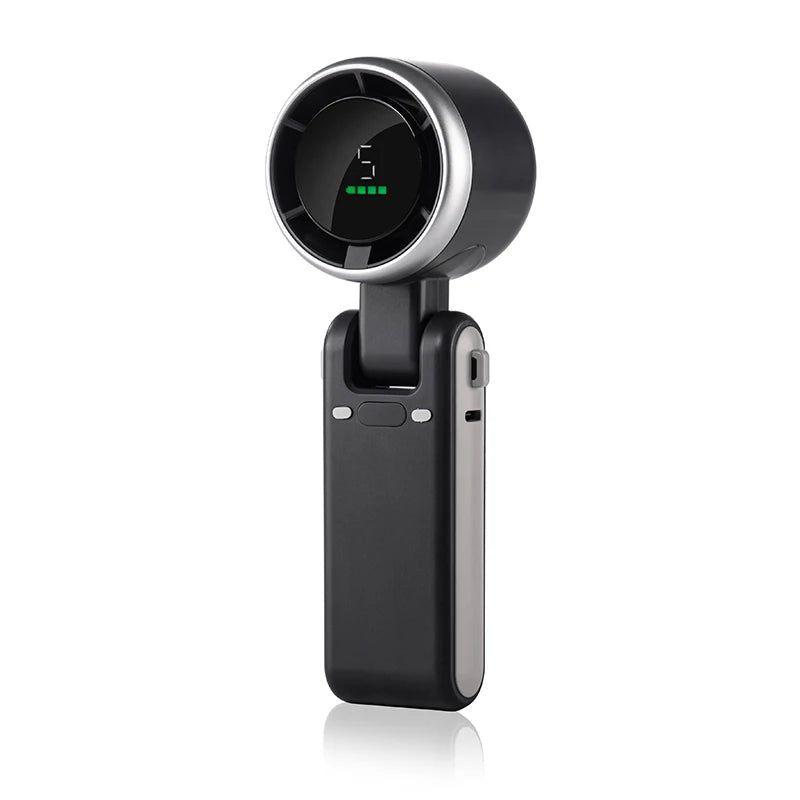 Handheld Turbo Fan Foldable with Digital Display - Rechargeable Portable Mini Fan for Travel Outdoor