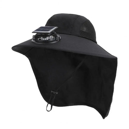 Solar Fan Hat Wide Brim with Dual Built-In Fans – UV Protection Cooling Sun Hat for Outdoor Sports