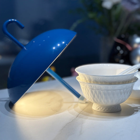 USB Rechargeable Table Lamp - Portable, Dimmable LED Touch Lamp with Umbrella-Style Design