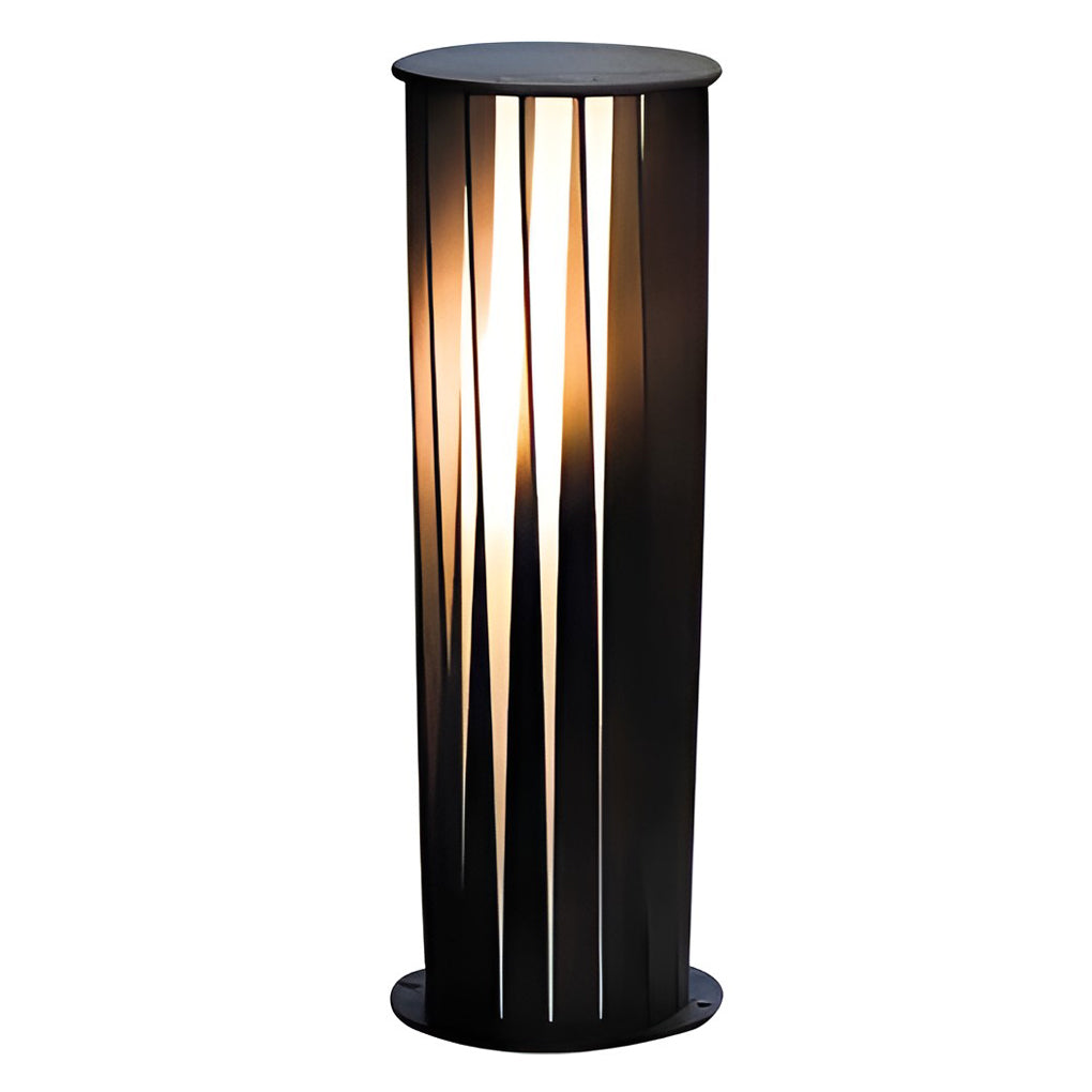 Bollard Path Light Geometric Black Cage Solar LED Light