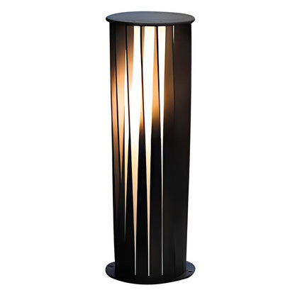 Bollard Path Light Geometric Black Cage Solar LED Light
