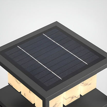 Brick Pillar Solar Lights Square Waterproof Metal Light