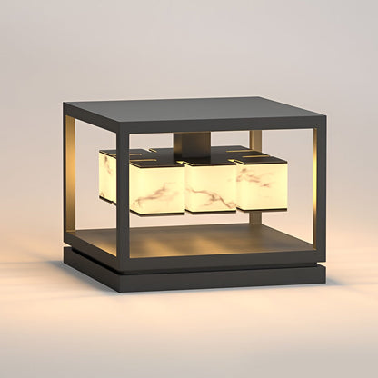 Brick Pillar Solar Lights Square Waterproof Metal Light
