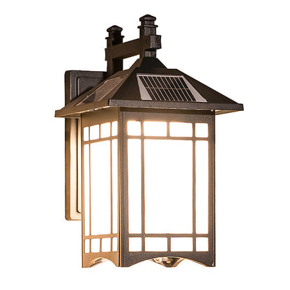 Lantern wall sconce retro LED die-cast aluminum glass lamp