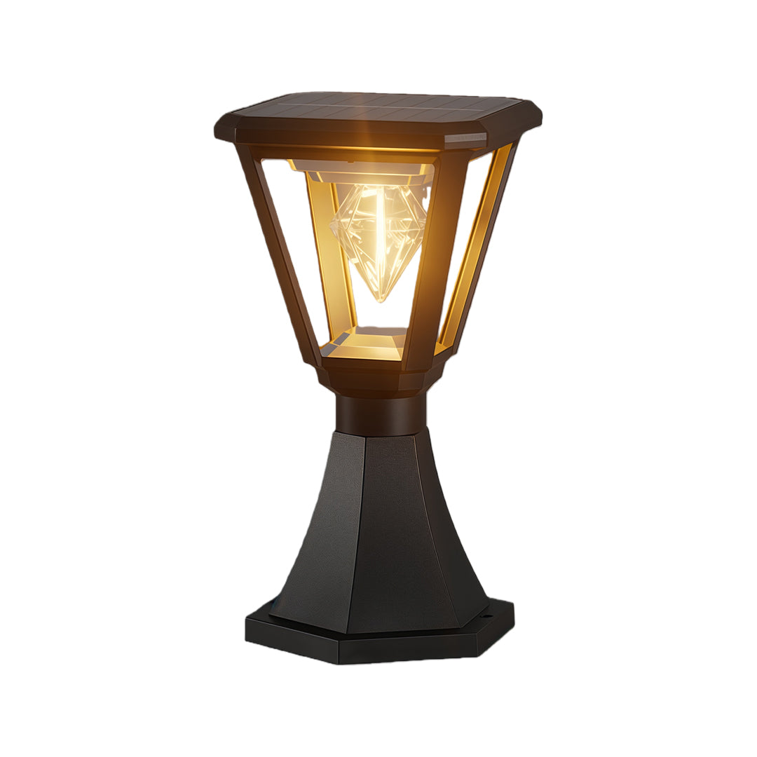 LED Post Cap Lights Outdoor Waterproof Black Plastic Light