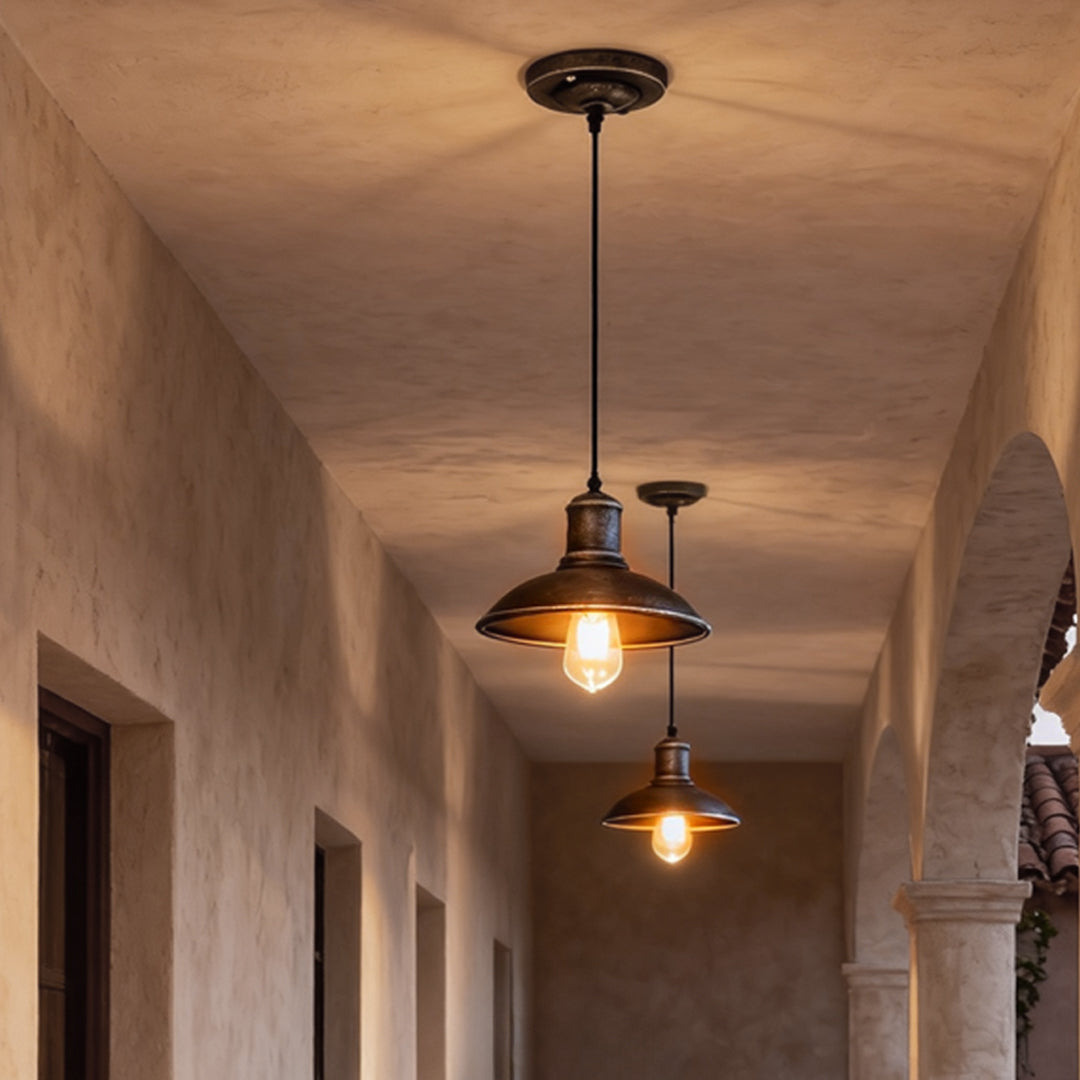 Bronze Pendant Lighting Industrial LED Outdoor Ceiling Light