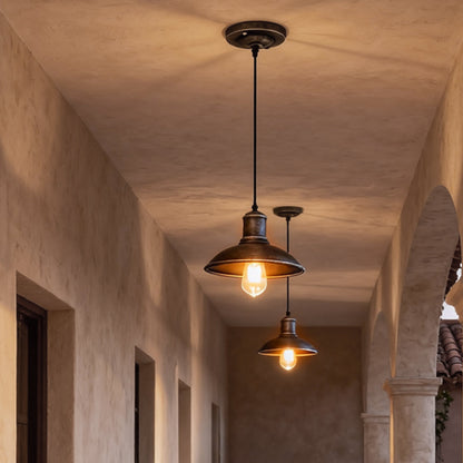 Bronze Pendant Lighting Industrial LED Outdoor Ceiling Light