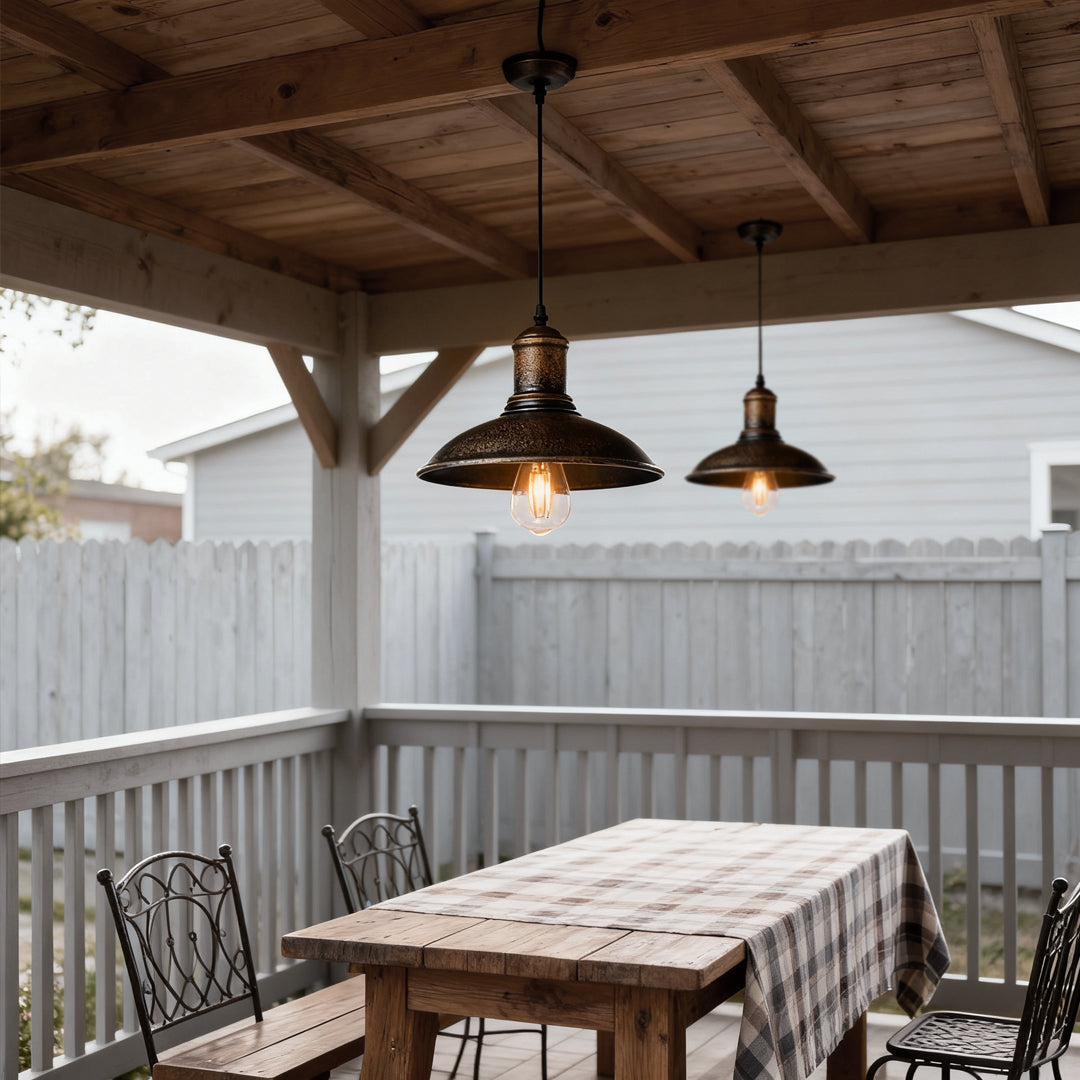 Bronze Pendant Lighting Industrial LED Outdoor Ceiling Light