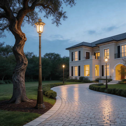 Bronze Street Lamp European Style Elegant Aluminum LED Light