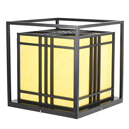 Caged Pillar Lights Vintage Square Waterproof LED Light