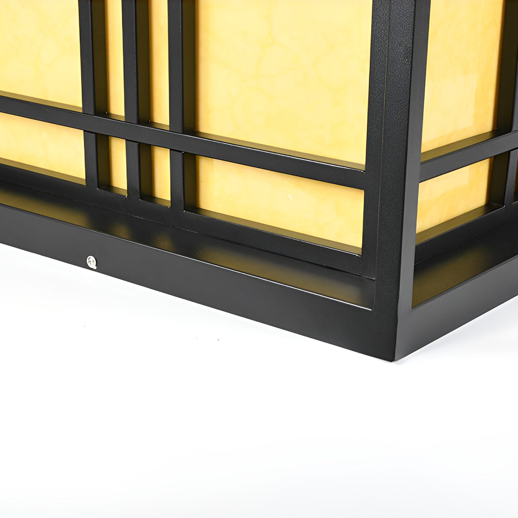 Caged Pillar Lights Vintage Square Waterproof LED Light