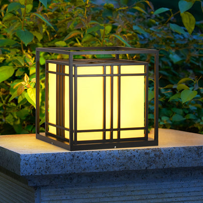 Caged Pillar Lights Vintage Square Waterproof LED Light