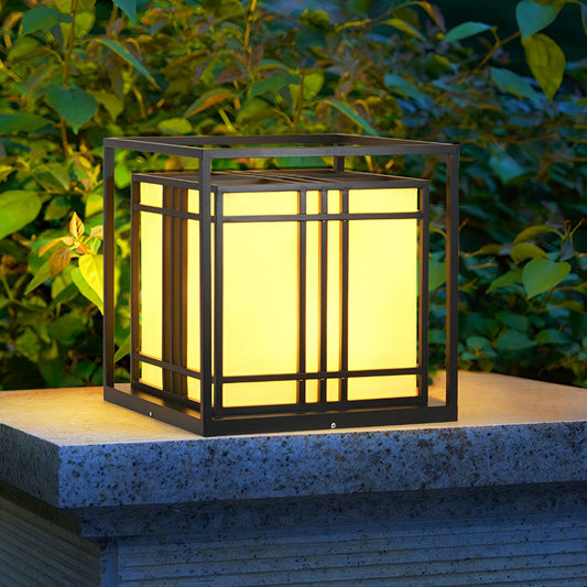 Caged Pillar Lights Vintage Square Waterproof LED Light