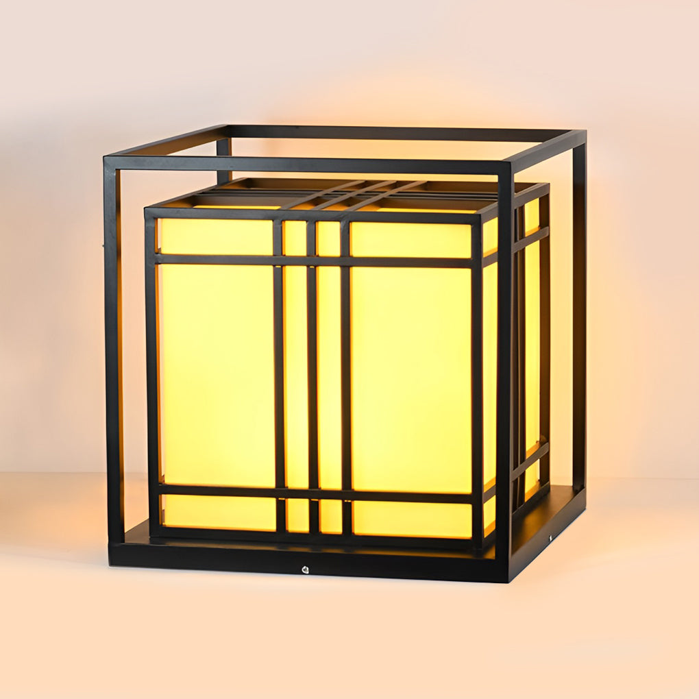Caged Pillar Lights Vintage Square Waterproof LED Light