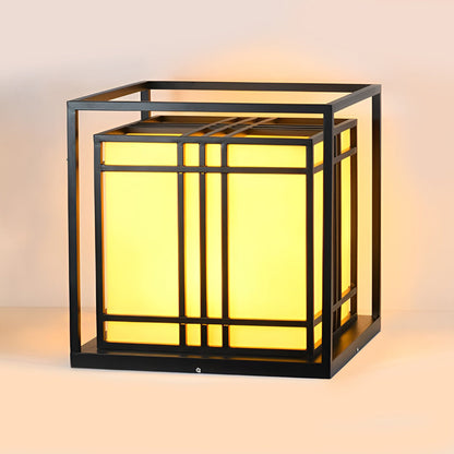 Caged Pillar Lights Vintage Square Waterproof LED Light