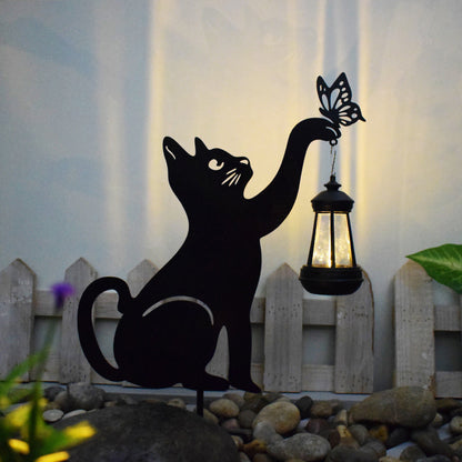 Cat Silhouette Light Iron Waterproof Smart LED Solar Light