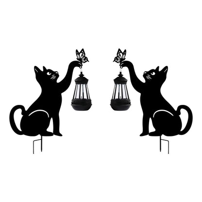Cat Silhouette Light Iron Waterproof Smart LED Solar Light
