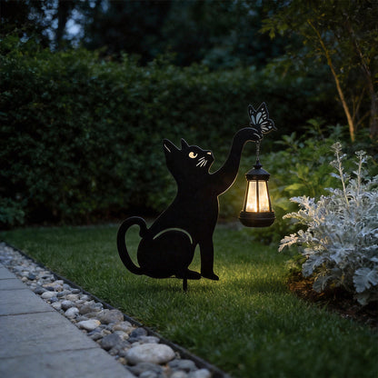 Cat Silhouette Light Iron Waterproof Smart LED Solar Light