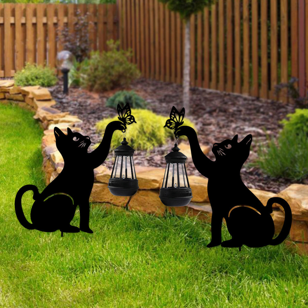 Cat Silhouette Light Iron Waterproof Smart LED Solar Light