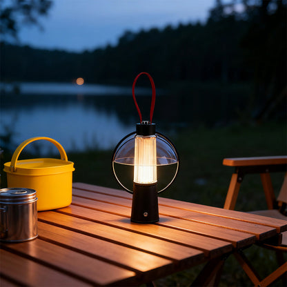 Round Table Lamp with Iron Body and Acrylic Shade – Decorative Lighting
