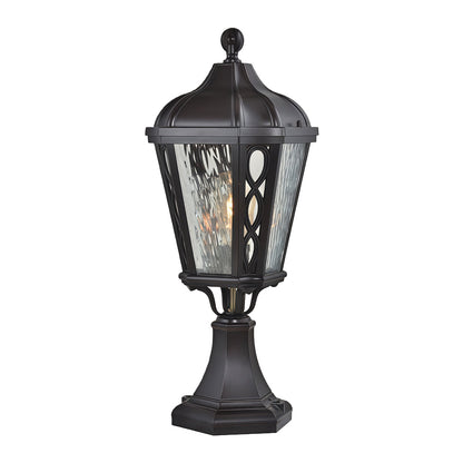 Black Post Light Aluminum with Glass Shade Weatherproof Lamp