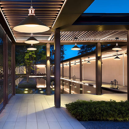 Black Outdoor Pendant Light Solar Waterproof LED Ceiling Light