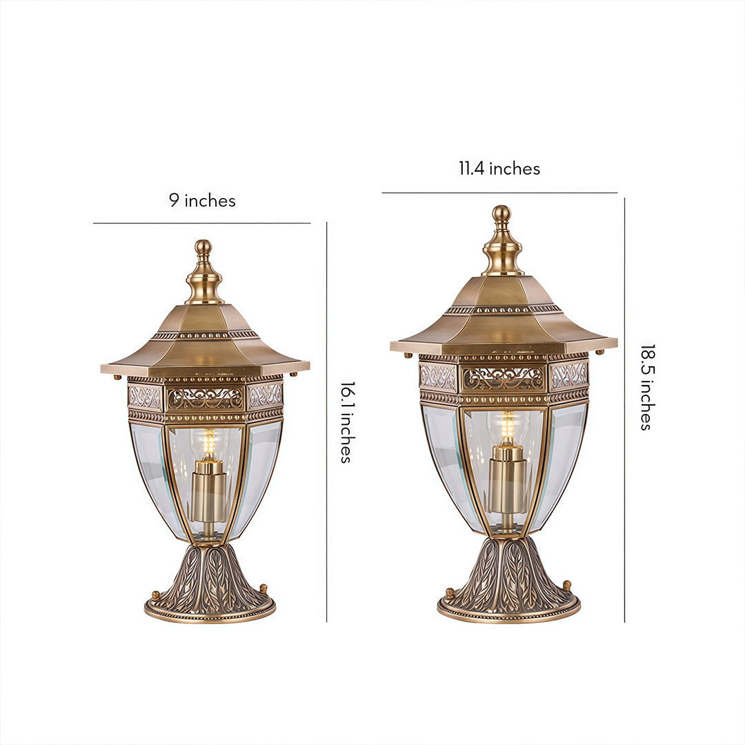 Glass Pillar Light European Style Outdoor Waterproof Lamp