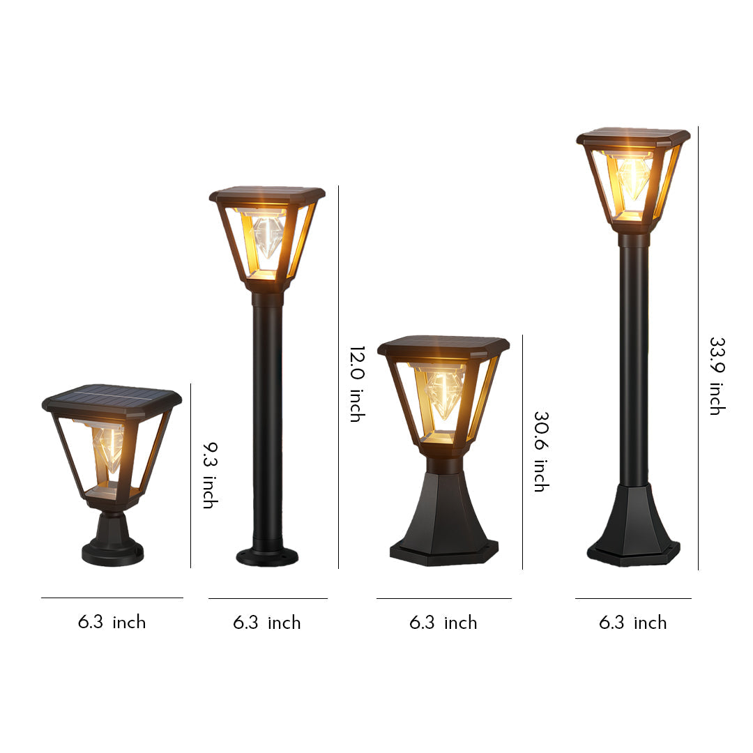 LED Post Cap Lights Outdoor Waterproof Black Plastic Light