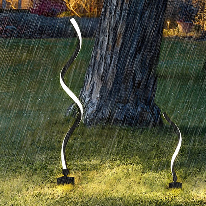 Spiral LED Path Light Modern Black Waterproof Lawn Light