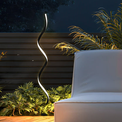 Spiral LED Path Light Modern Black Waterproof Lawn Light