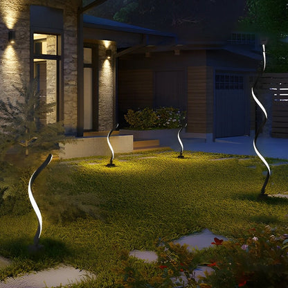 Spiral LED Path Light Modern Black Waterproof Lawn Light