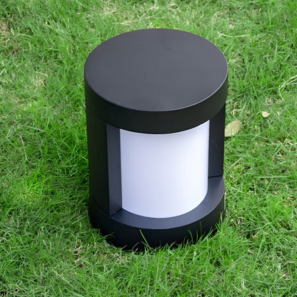 Bollard Landscape Lights Modern Black LED Cylindrical Light