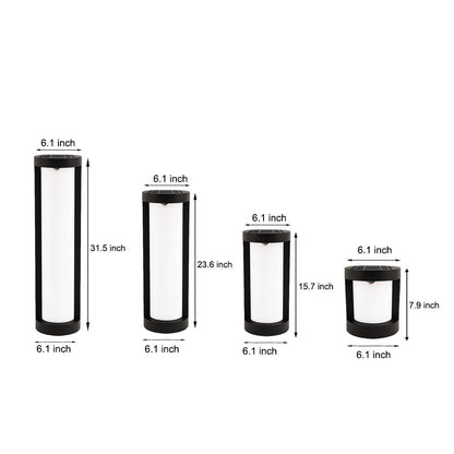 Bollard Landscape Lights Modern Black LED Cylindrical Light